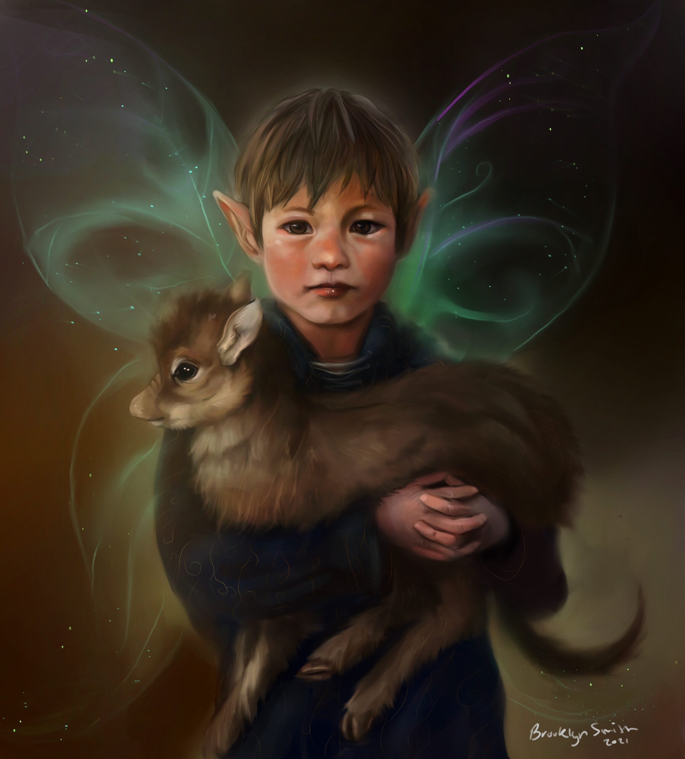 Boy holding creature